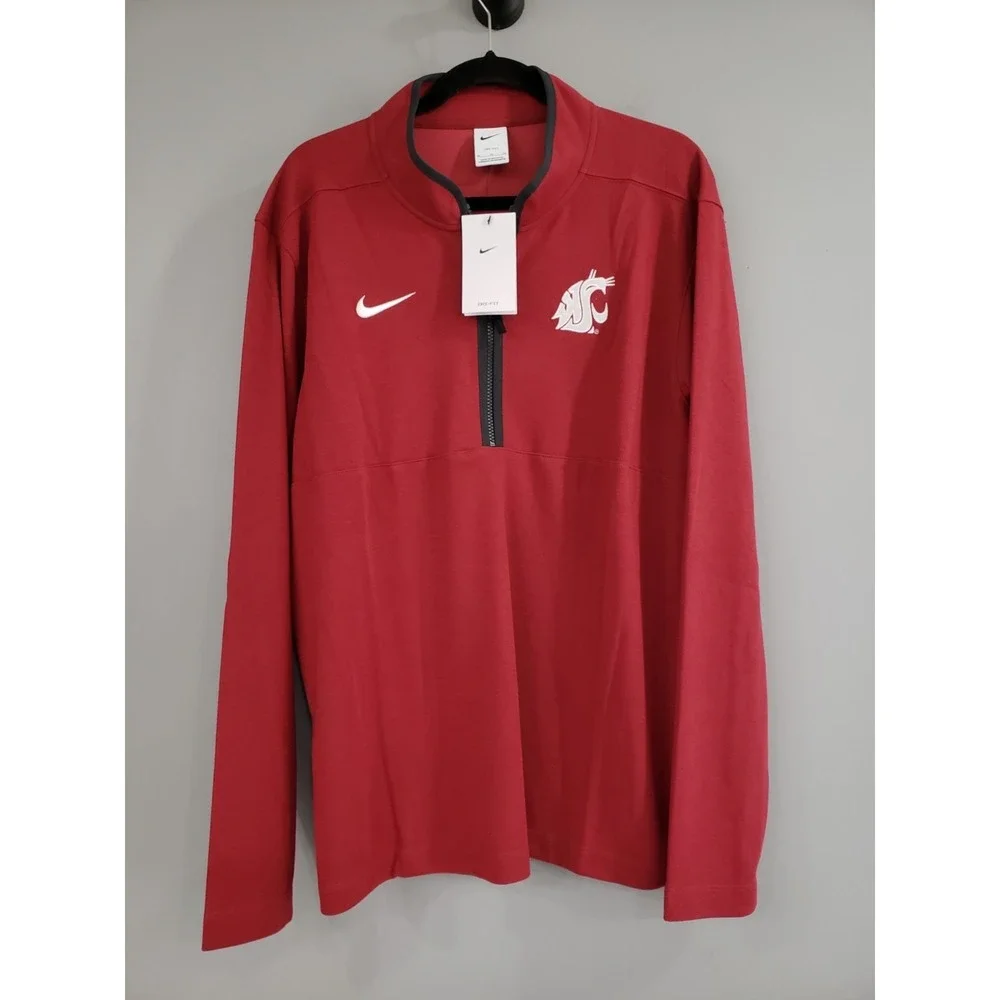 NEW SIZE XL WASHINGTON STATE COUGARS NCAA Nike Quarter Zip Pullover Shirt